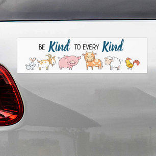 Adesivo Para Carro Seja gentil com todo tipo de branco Vegan com seis