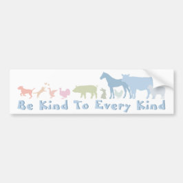 Adesivo Para Carro Seja gentil com todos os direitos dos animais