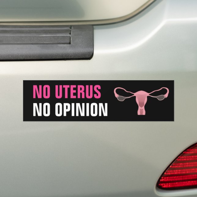 Adesivo Para Carro Sem útero Sem Opinião Favorável Feminista (No carro)