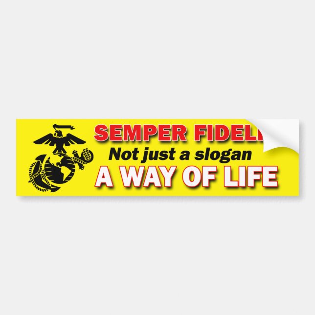 Adesivo Para Carro Semper Fidelis a Way Life Bumper Sticker (Frente)