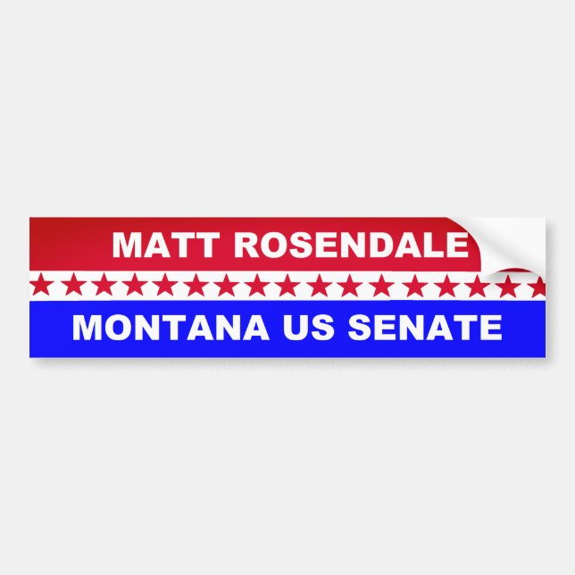 Adesivo Para Carro Senado 2018 de Matt Rosendale Montana E.U. (Frente)