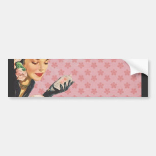 Adesivo Para Carro Senhora Rosa - Vinheta para-choques - Adicione o s