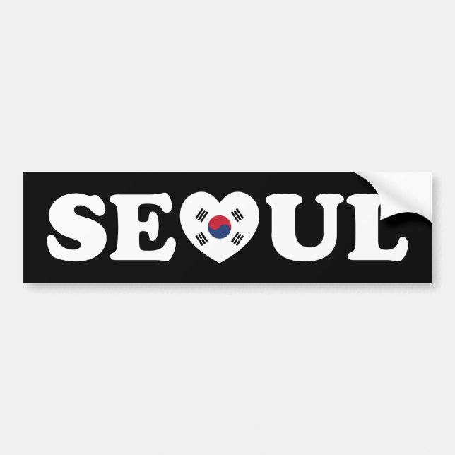 Adesivo Para Carro Seoul Love Heart Taegeukgi Flag (Frente)