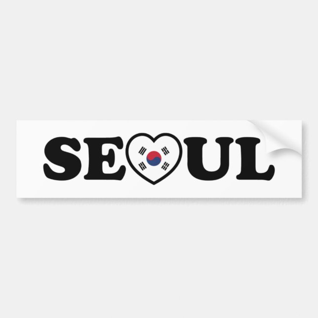 Adesivo Para Carro Seoul Love Heart Taegeukgi Flag (Frente)