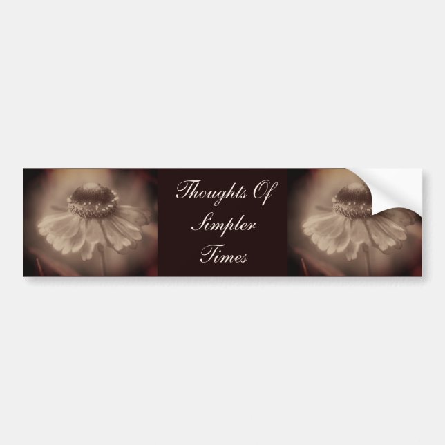 Adesivo Para Carro Sepia Zinnia Flower Simpler Times  (Frente)