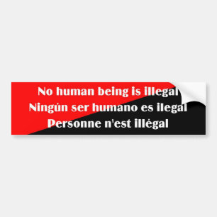 Adesivo Para Carro Ser não humano é o bumpersticker 2 ilegal