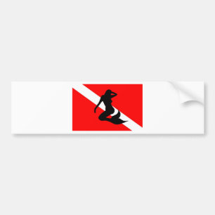 Adesivo Para Carro Sereia da bandeira do mergulho