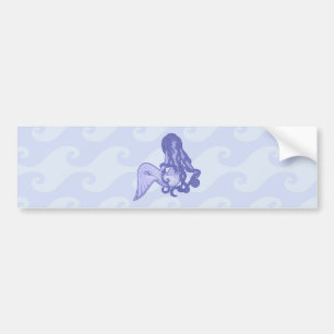 Adesivo Para Carro Sereia Sentada Azul