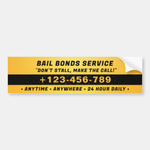 Adesivo Para Carro Serviço Bail Bonds   Laranja escuro
