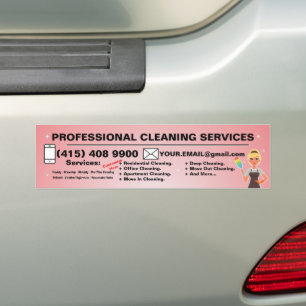 Adesivo Para Carro Serviço de Limpeza Serviço Doméstico Janitorial Ma