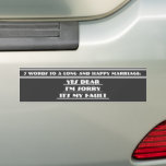 Adesivo Para Carro Sete Palavras para um Casamento longo e feliz<br><div class="desc">Sete palavras para um Casamento longo e feliz Coletor de Manchas de Casamento - para alterar a cor de fundo - clique em personalizar - clique em editar - escolha a última ferramenta no menu suspenso e escolha entre uma das cores mostradas ou digite o código hexadecimal do seu casamento...</div>