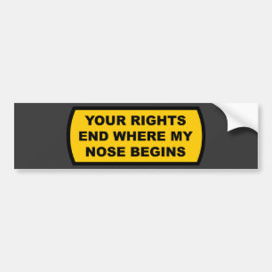 Adesivo Para Carro Seus direitos terminam onde meu nariz começa