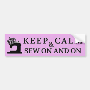 Adesivo Para Carro Sewing Mantenha Calma Vista/Artesanatos