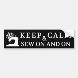 Adesivo Para Carro Sewing Mantenha Calmo Vista/Artesanatos {Dark}