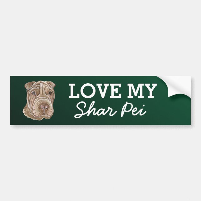 Adesivo Para Carro Shar Pei Bumper Sticker (Frente)