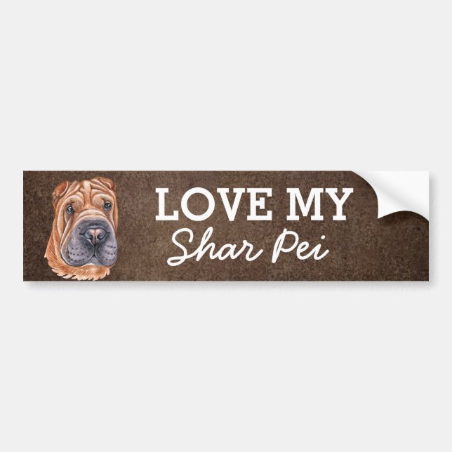 Adesivo Para Carro Shar Pei Bumper Sticker (Frente)