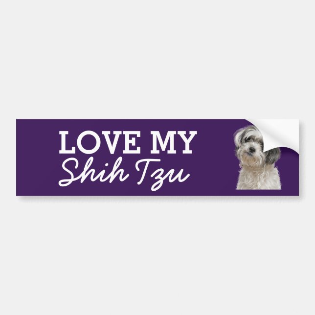 Adesivo Para Carro Shih Tzu bumper sticker (Frente)
