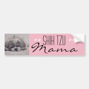 Adesivo Para Carro Shih Tzu Mama Bumper Sticker para Mães de Cão