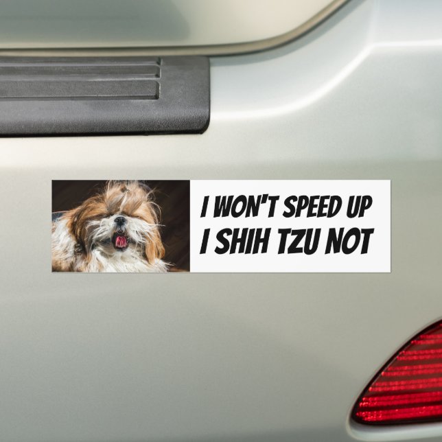 Adesivo Para Carro Shih tzu não vai acelerar o costume engraçado dos  (No carro)