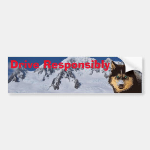 Adesivo Para Carro Siberian Husky Bumper Sticker