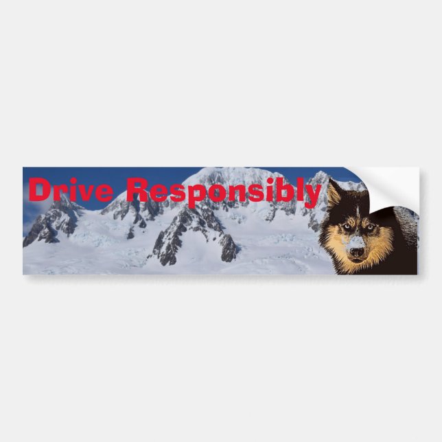 Adesivo Para Carro Siberian Husky Bumper Sticker (Frente)