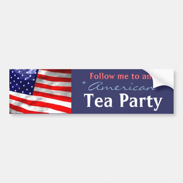 Adesivo Para Carro Siga-me a um tea party americano (Frente)