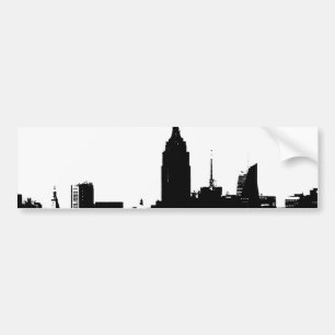 Adesivo Para Carro Silhouette Black White New York