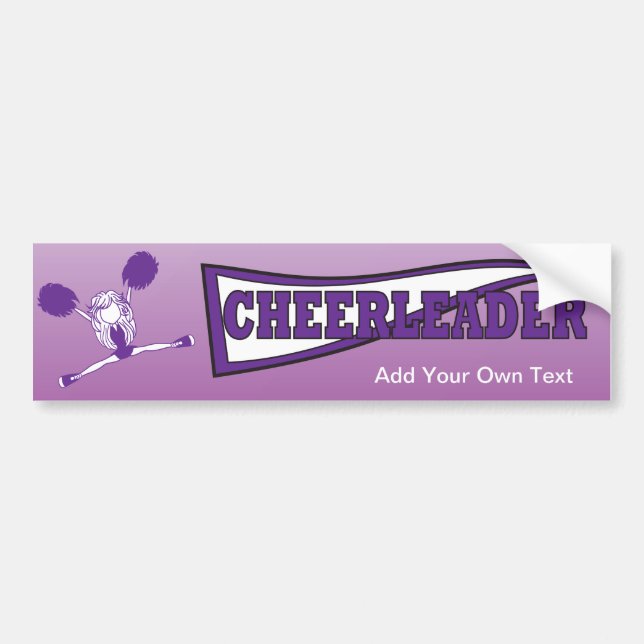Adesivo Para Carro Silhouette Cheerleader Roxo (Frente)