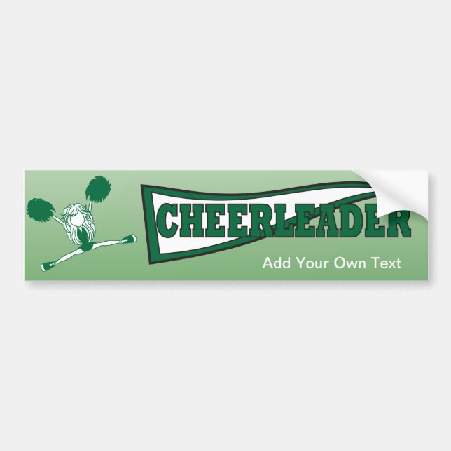 Adesivo Para Carro Silhouette Cheerleader Verde (Frente)