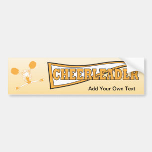 Adesivo Para Carro Silhouette Dourada Cheerleader Girl