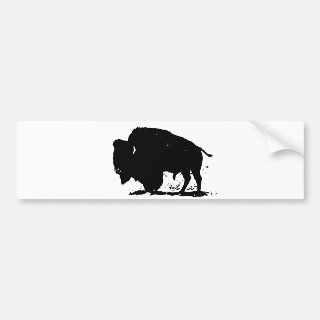 Adesivo Para Carro Silhoute de Buffalo Preto e Branco (Frente)
