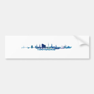 Adesivo Para Carro Silhueta da skyline de Hamburgo