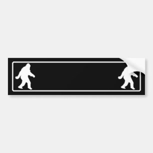 Adesivo Para Carro Silhueta De Asquatch Branco Para Fundo Escuro
