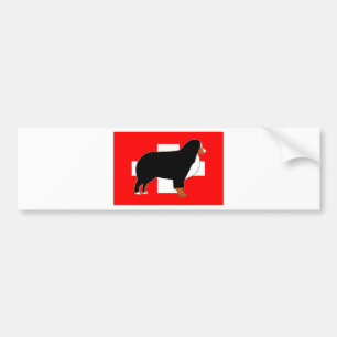 Adesivo Para Carro silhueta do cão de montanha bernês na bandeira enf