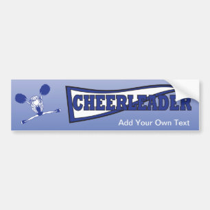 Adesivo Para Carro Silhuette Cheerleader Azul Escuro