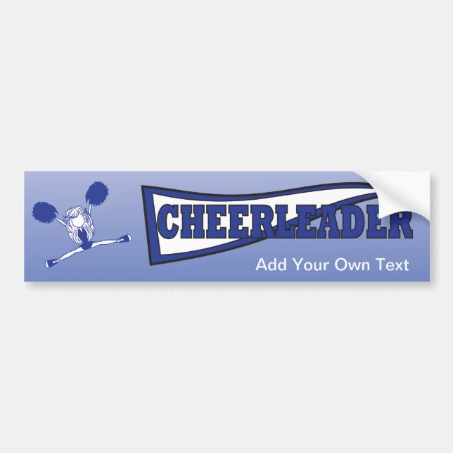 Adesivo Para Carro Silhuette Cheerleader Azul Escuro (Frente)