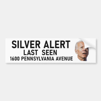 Adesivo Para Carro Silver Alert Joe Biden Bumper Sticker