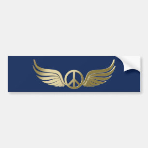 Adesivo Para Carro Símbolo de paz do olhar do metal com asas