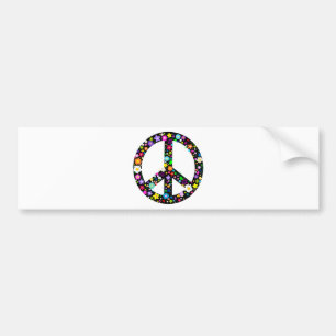 Adesivo Para Carro Símbolo de paz floral