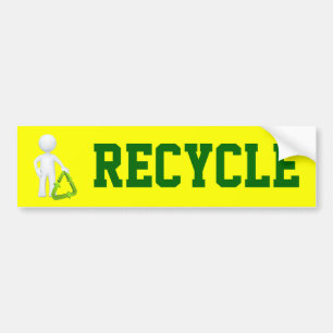 Adesivo Para Carro Símbolo de Reciclar Verde & Homem