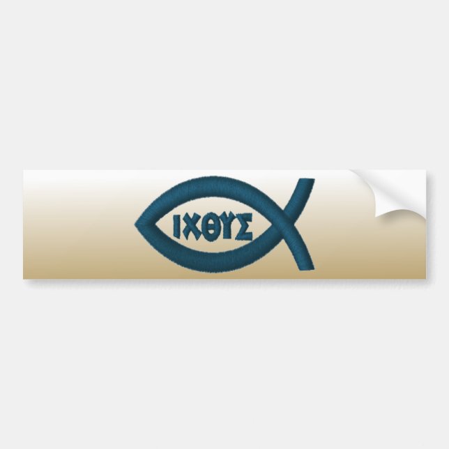 Adesivo Para Carro Símbolo do cristão dos peixes de Jesus (Frente)