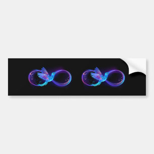 Adesivo Para Carro Símbolo Neon Infinity com Hummingbird brilhante