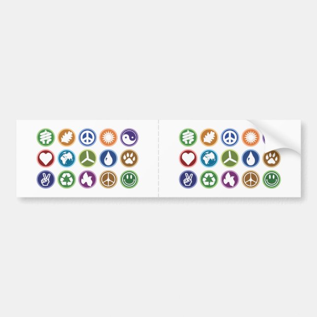 Adesivo Para Carro Símbolos de Eco (Frente)