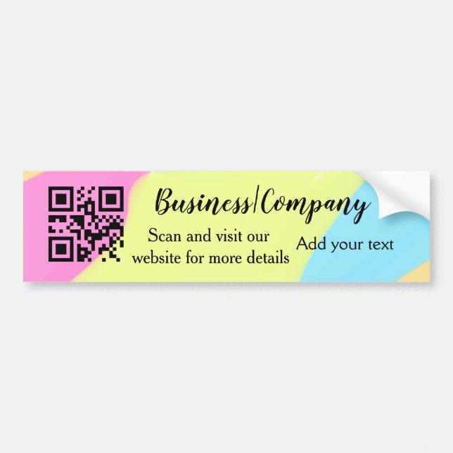 Adesivo Para Carro Simple business company website barcode QR add nam (Frente)
