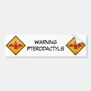 Adesivo Para Carro Sinal de aviso do Pterodactyl dos desenhos