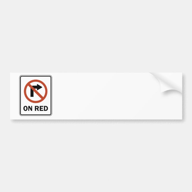 Adesivo Para Carro Sinal de estrada - nenhum direito gira sobre o (Frente)