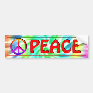Adesivo Para Carro Sinal de Paz Tie-Dye Bumper Sticker