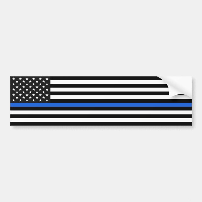 Adesivo Para Carro Sinalizador Americano Thin Blue Line (Frente)