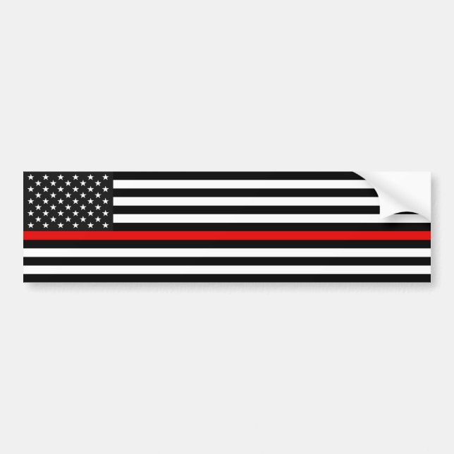 Adesivo Para Carro Sinalizador Americano Thin Red Line (Frente)