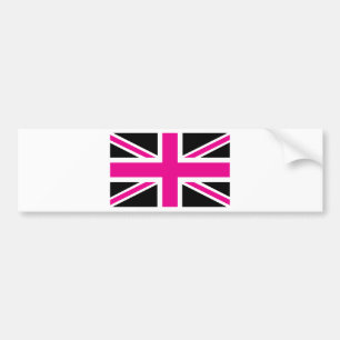 Adesivo Para Carro Sinalizador Black and Pink Classic Union Jack Brit